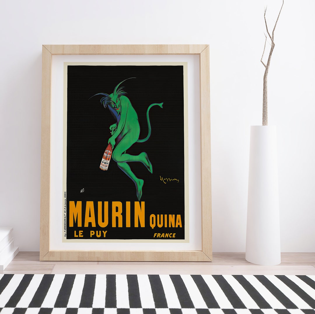 Affiche Originale Cappiello MAURIN QUINA - 4 Mètres - 1906 - Publicité