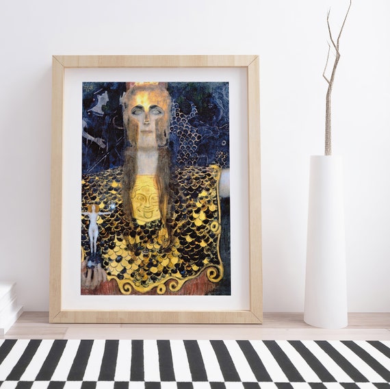 Pallas Athena By Gustav Klimt Vintage Fine Art Print Etsy