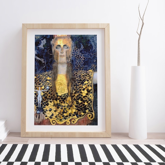 Pallas Athena By Gustav Klimt Vintage Fine Art Print Etsy