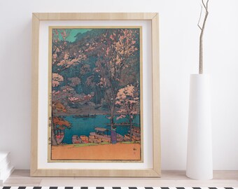 吉田博 日本の木版画：春の温泉ジクレーアート - Etsy 日本