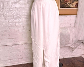 70s Vintage White Straight Skirt 25” waist