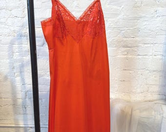60s Vintage Red Orange Slip Vanity Fair 34S