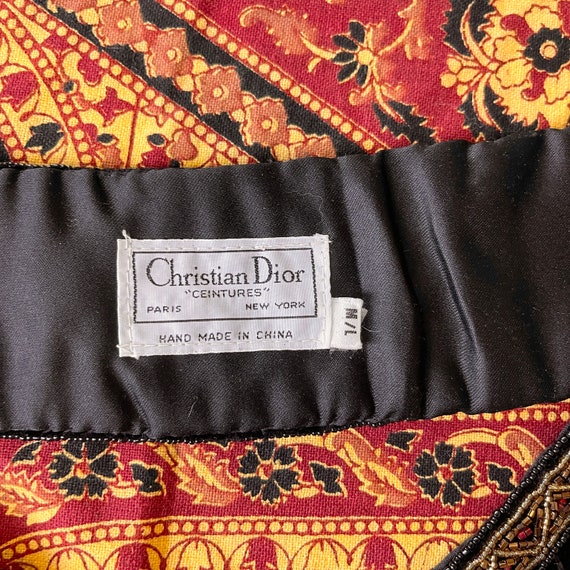 80s Christian Dior Black Beaded Belt M Vintage St… - image 7