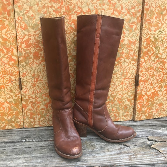 Vintage 70s Boots SIZE 6.5 Dexter 1970s Boots Sta… - image 1