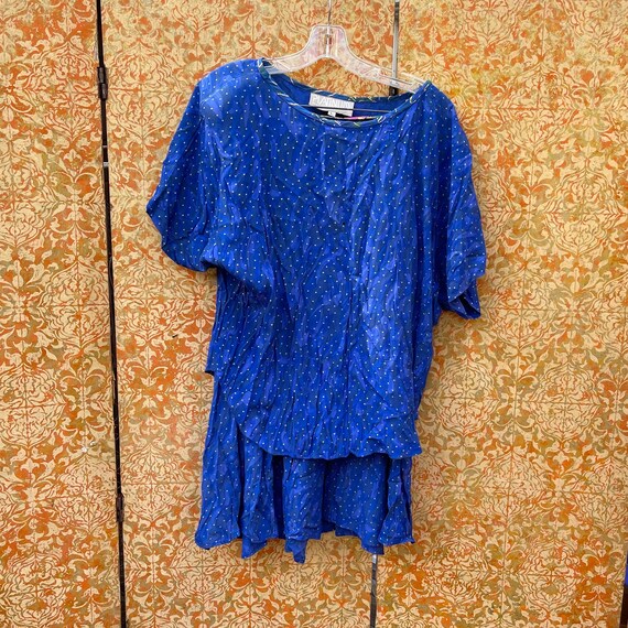 Vintage 80s Blue Celestial Set L Platinum by Doro… - image 7