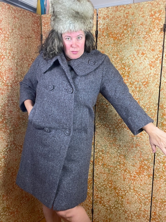 Vintage Tweed Tweed Kurzmantel 60s Vintage Harris Tweed Mantel-Set