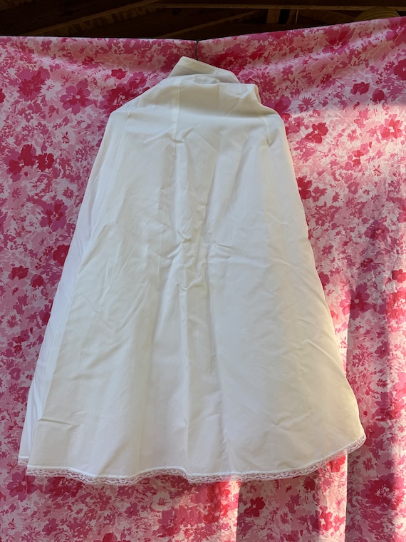 70s Vintage White Half Maxi Slip with Crinoline 26