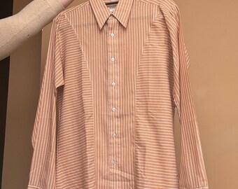 70s 80s Vintage New Wave Striped Shirt Mach II by Arrow 15-35