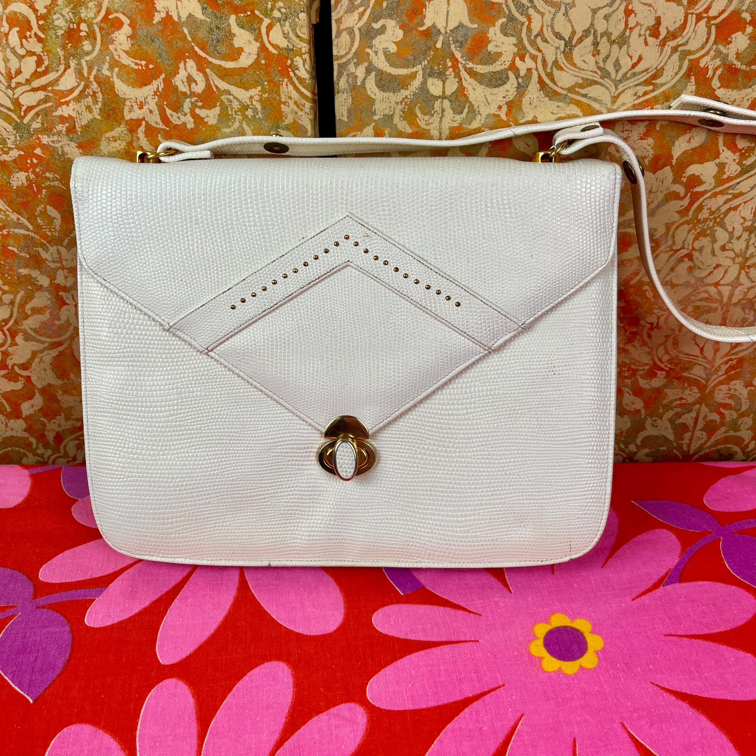 70s Vintage Purse White Top Handle Bag Frenchy of California Etsy