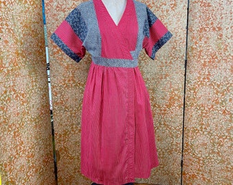 70s Young Edwardian by Arpeja Patchwork Wrap Dress