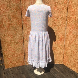 80s Pastel Floral Dress w Petticoat S/M image 2