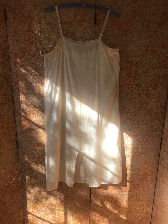 70s Does 30s Vintage Chemise Ivory Nightgown Cotto