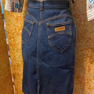Vintage 80s PS Gitano High Waisted Denim Skirt 27w