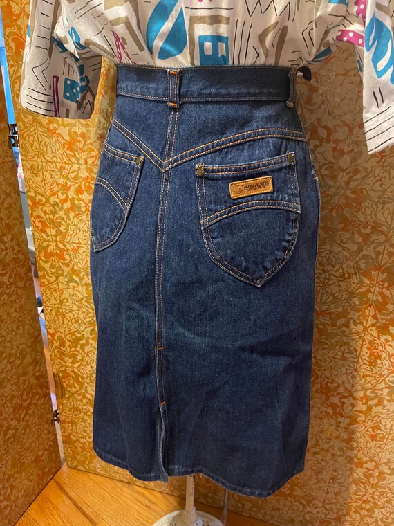 S Denim Skirt Vintage 1980s PS Gitano Denim High … - image 2