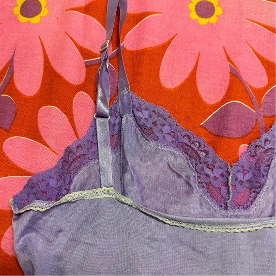Vintage Hand Dyed Lilac Nylon Camisole M - image 4