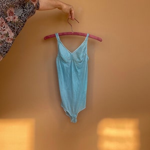 Sheer Turquoise Blue Teddy S Vintage 1980s