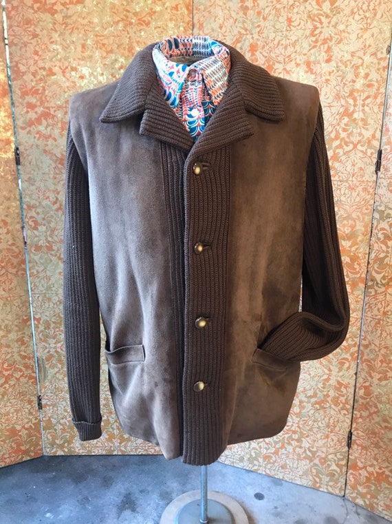 70s Vintage Jacket Suede Sweater Jacket Moliner Me
