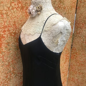 90s Slip Dress L Vintage Silk Gown Morgane Le Fay Slip Dress Black Cocktail Dress Spaghetti Straps Bias Cut Silk