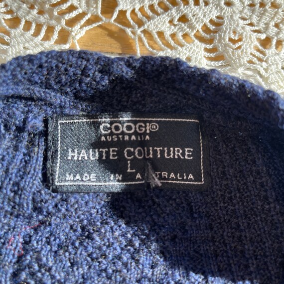 90s Vintage Coogi Sweater L 3D Knit Sweater Blue … - image 8
