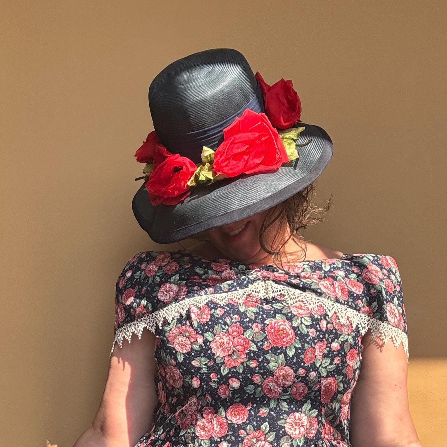 1950s Wide Brim Hat Flower - Etsy