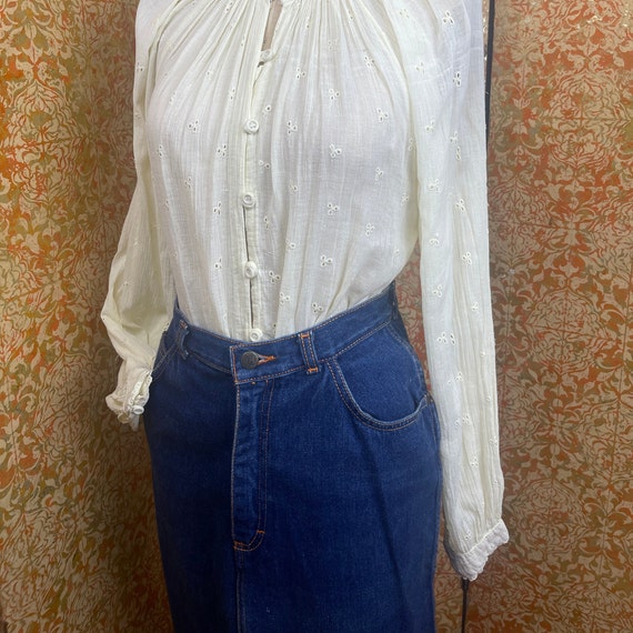 S Denim Skirt Vintage 1980s PS Gitano Denim High … - image 8