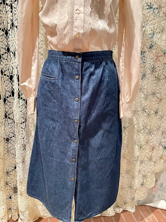 70s Vintage Skirt Denim Skirt 1970s Liz Claiborne 