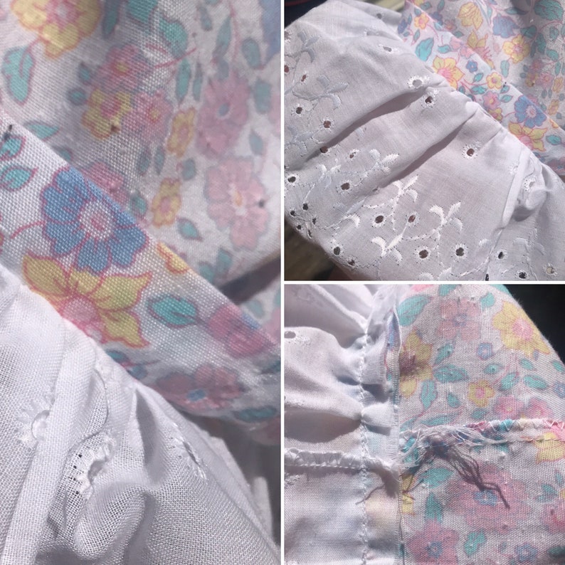 80s Pastel Floral Dress w Petticoat S/M image 7