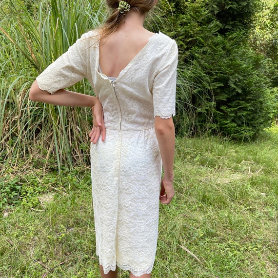 XS Vintage White Lace Dress - image 5