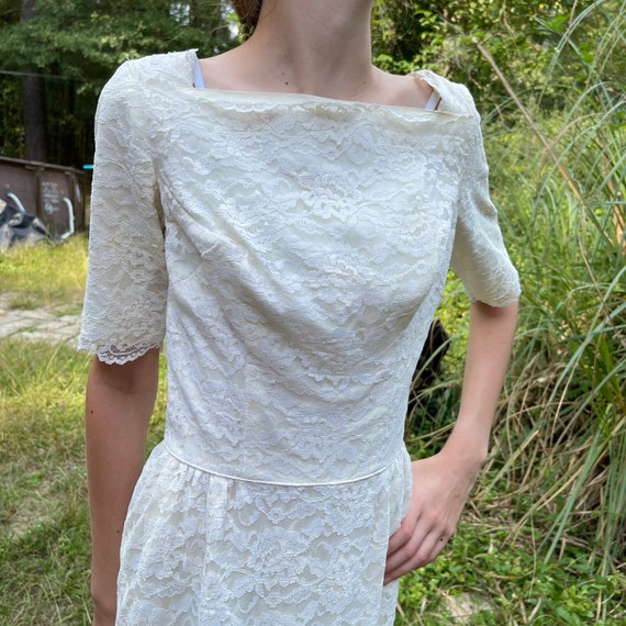XS Vintage White Lace Dress - image 1