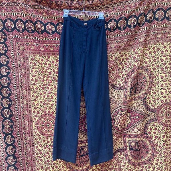 70s Vintage Black High Waist Pants 26 x 31 Jackson Square