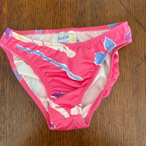 80s Vintage Pink Bikini Bottom XS/S Sea Oats 1980s
