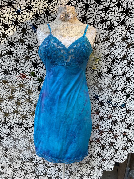 Nuisette bleue tie and dye Robes Nuisette en nylon bleu turquoise