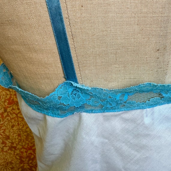 Vintage Blue Cotton Camisole M Vintage Lingerie T… - image 5