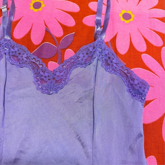 Vintage Hand Dyed Lilac Nylon Camisole M - image 1