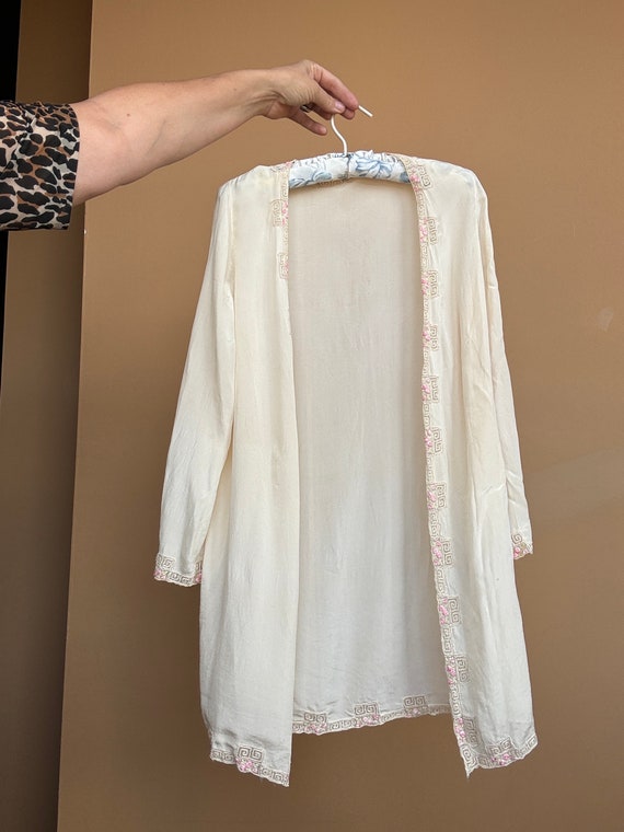 20s Silk Short Robe XS Antique Dressing Gown Spira