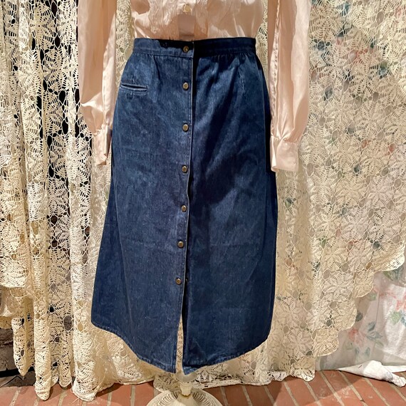 70s Vintage Skirt Denim Skirt 1970s Liz Claiborne Den Gem
