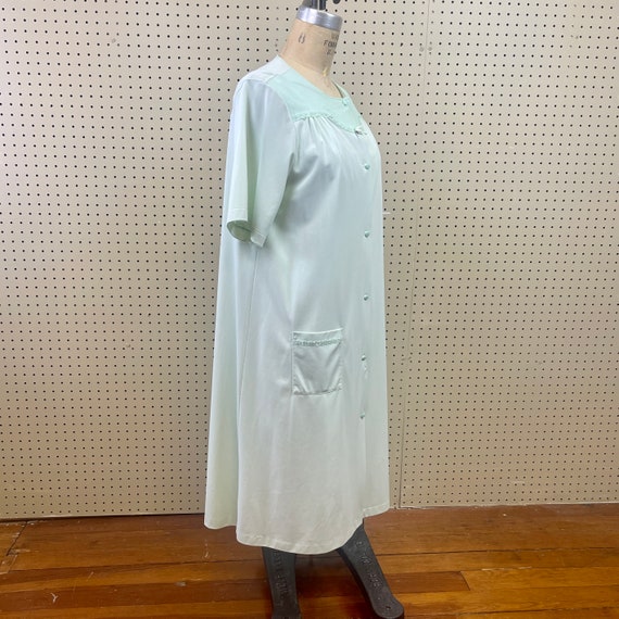 60s Vintage Mint Green Nylon Robe M Shadowline Ho… - image 2