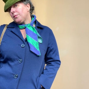 70s Large XL Vintage Lightweight Blue Coat