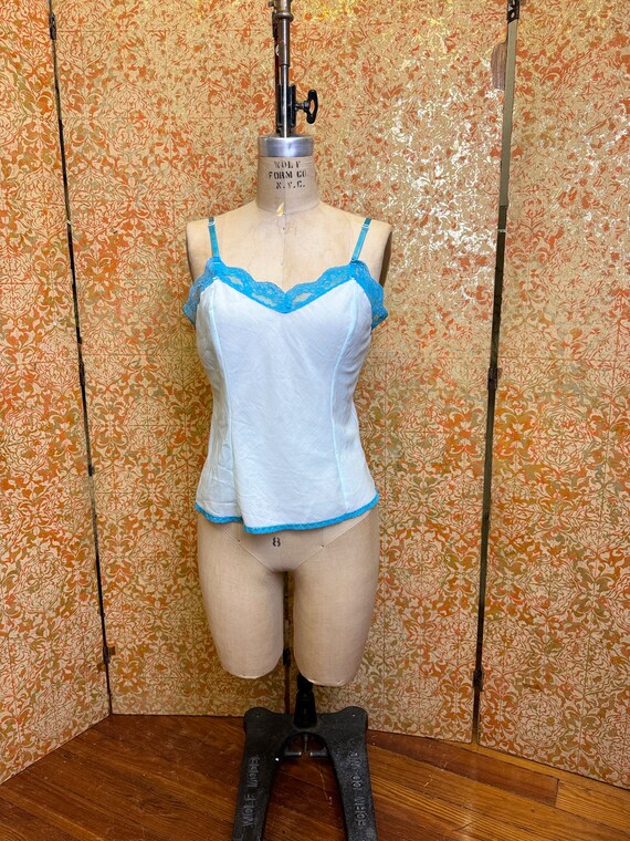 Vintage Blue Cotton Camisole M Vintage Lingerie To