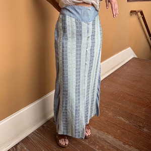 60s Vintage Mexican Homespun Maxi Skirt S/M
