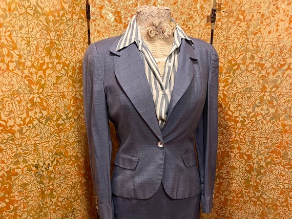 REPAIR REHAB Femme Fatale  Suit XS Vintage Blue S… - image 1