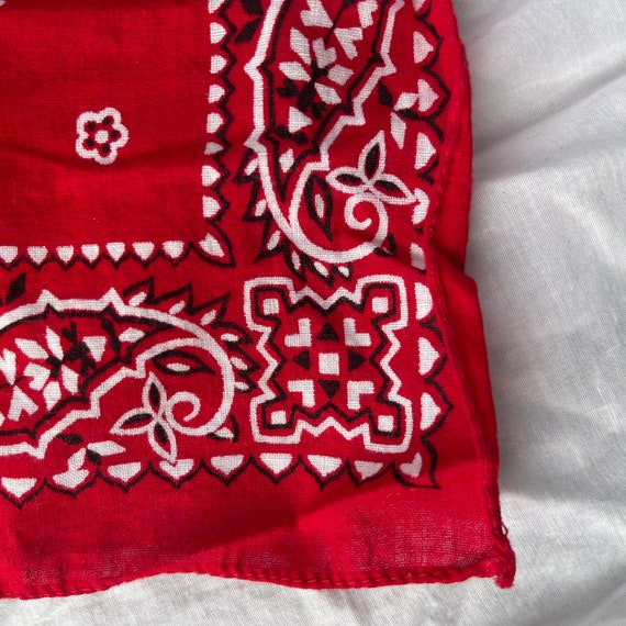 Piccola bandana rossa colore veloce tuside tutto cotone bandana vintage  bordo cimosa fazzoletto occidentale 16 x 16 -  Italia