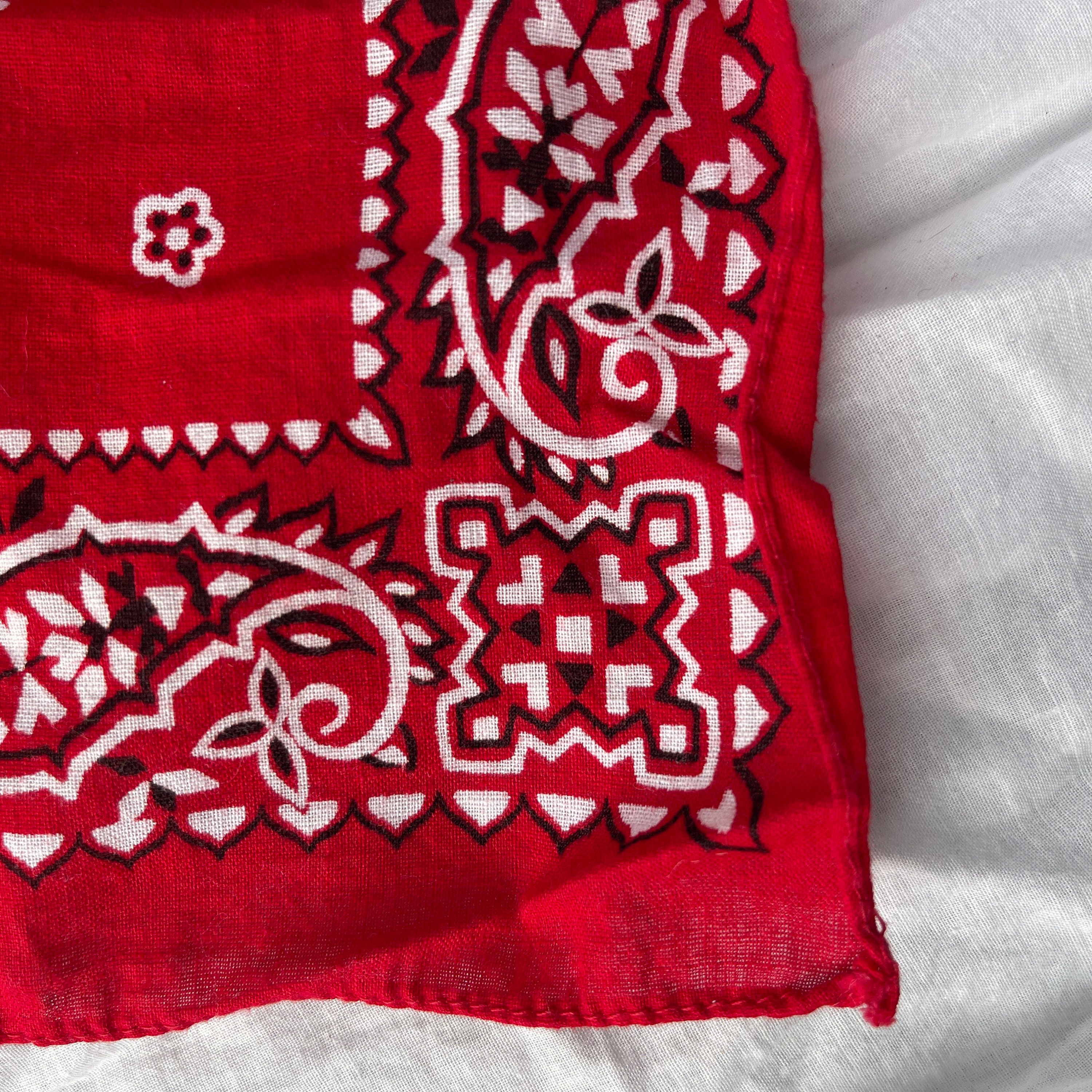 Small Red Bandana Fast Color Tuside All Cotton Vintage