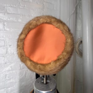 50s Vintage Blonde Mink Pillbox Hat 1960s