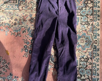 Vintage Plum Wide Whale Corduroys 29 x 32 Purple Cords Pants Flat Front Cheeno's