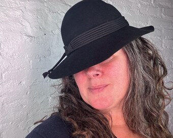 Helen Kaminski Wool Felt Hat Black Wide‎ Brim Made in Australia Vintage Style Buy Walker Wool Fedora - Black - Helen Kaminski main image 2