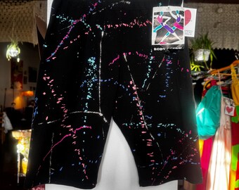 80s Vintage LA Movers Black Bike Shorts M/L