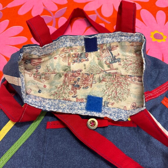 Vintage Blue Patchwork Tote Bag - image 2