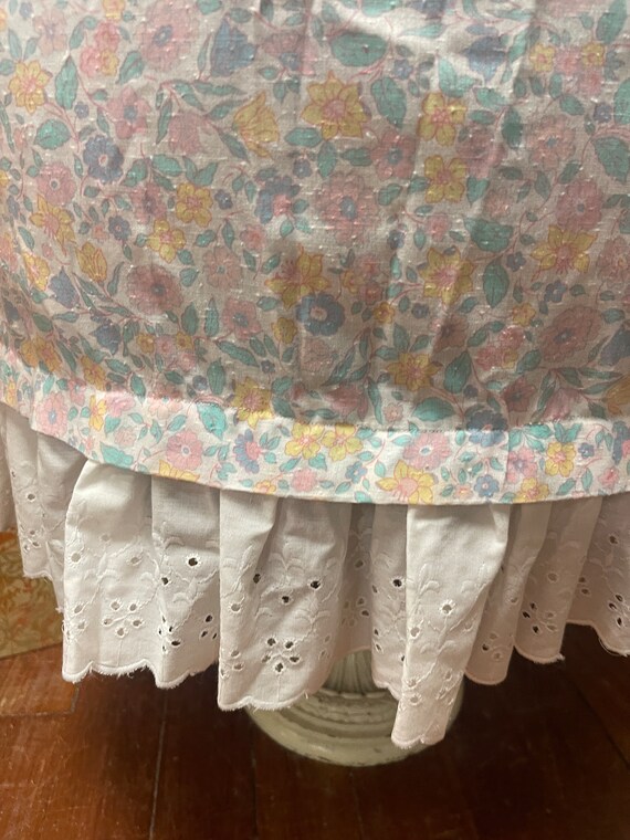 80s Pastel Floral Dress w Petticoat S/M - image 8