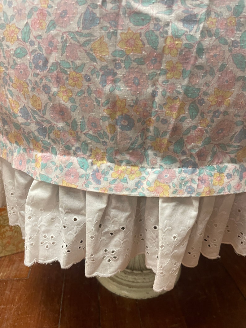 80s Pastel Floral Dress w Petticoat S/M image 8